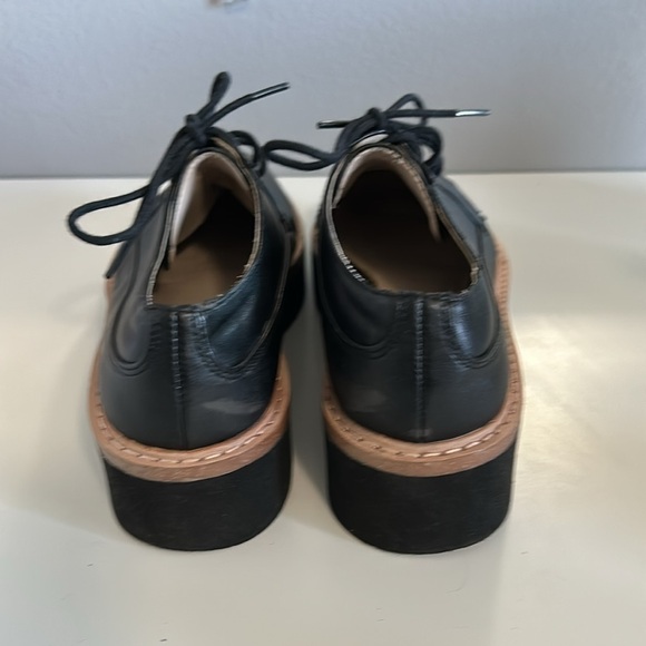 Zara basic collection black chunky lace up loafers size 6 - Picture 3 of 5